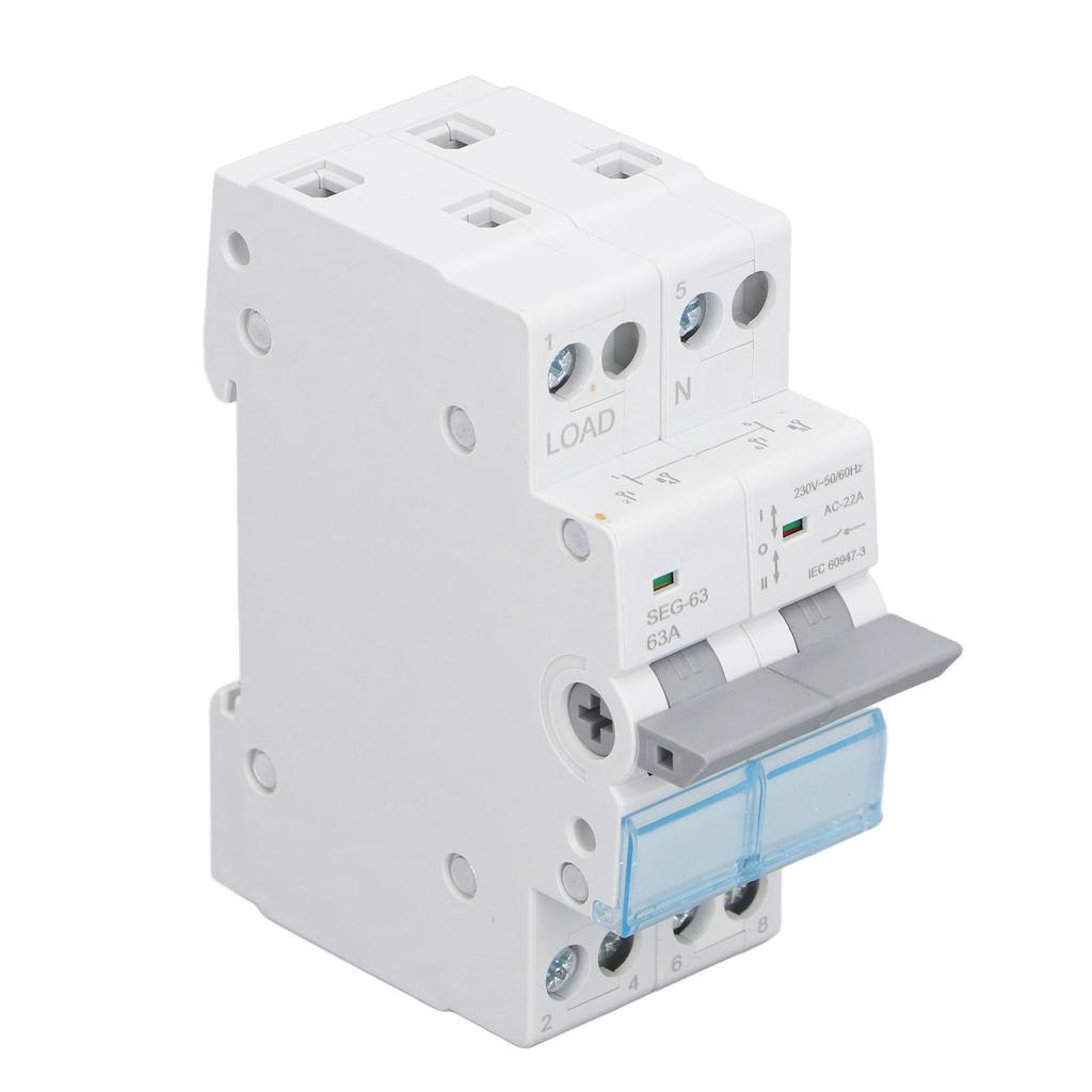 DC Isolator Switch 230V 63A 2P Dual Power Disconnect Switch for Solar Power Generation Systems