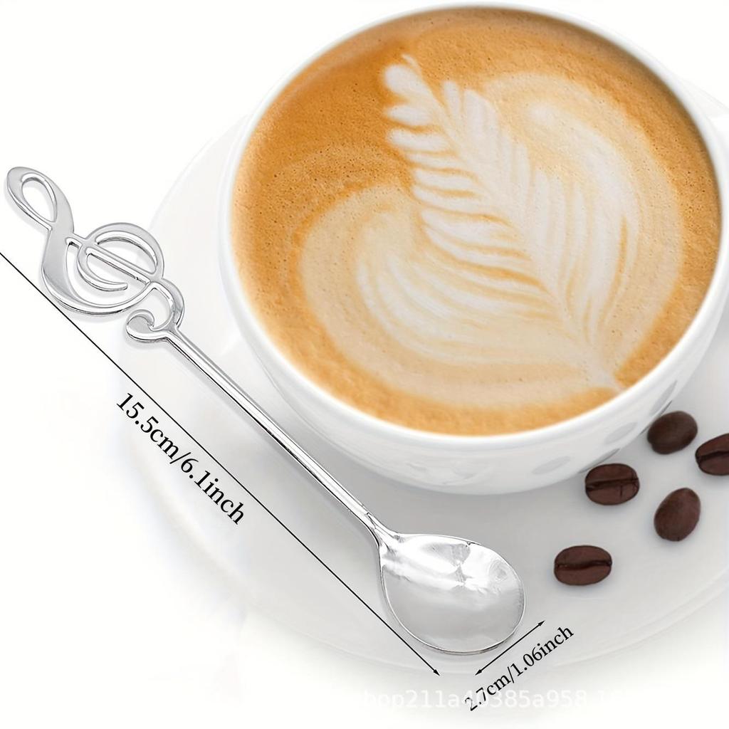 410 Roestvrij Staal Muzieksymbool Koffie- en Dessertlepel