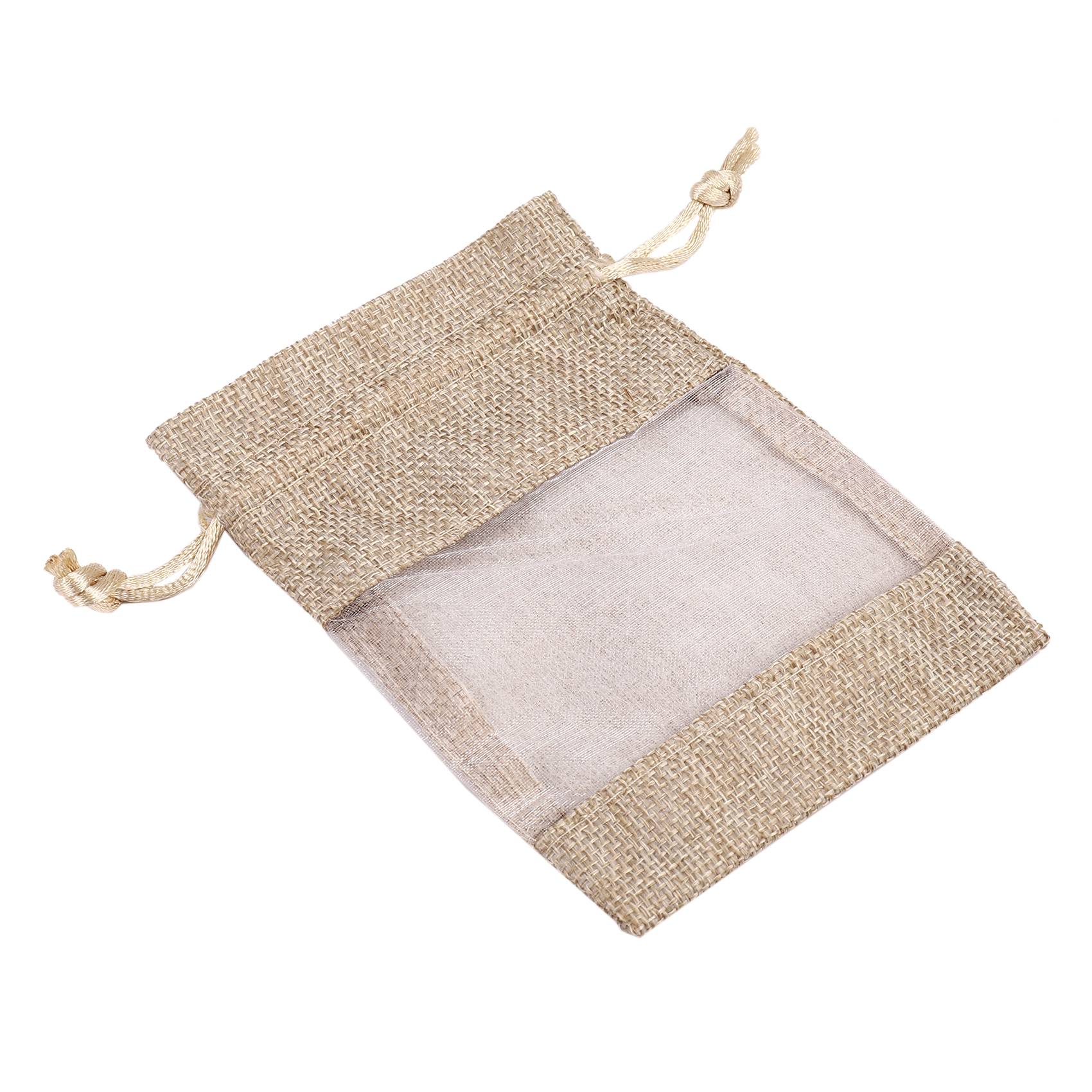 Good-30Pcs Flax Organza Bags Burlap Drawstring Pouch Christmas Gifts Bag Wedding Party Bags For Coffee Beans Candy Makeup Jewelr