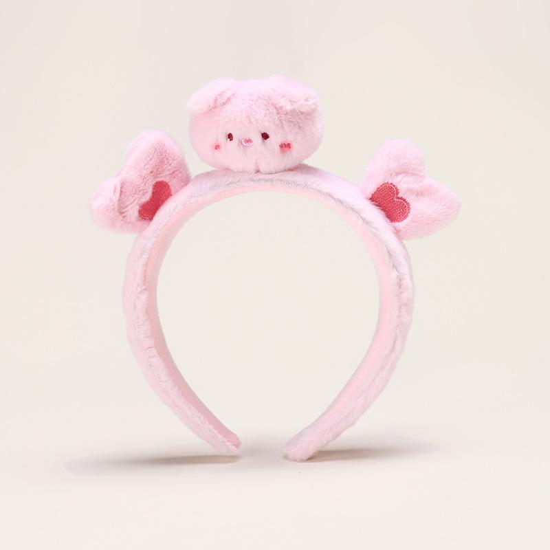 Theme Animal Panda Little Rabbit Bear Hairband With Plush Love Design Embroidery