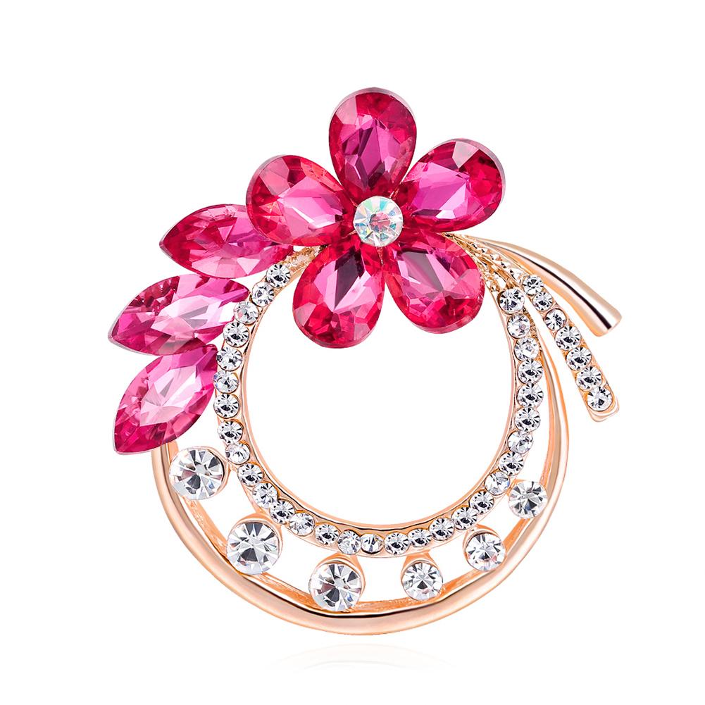Women Delicate Flower Brooch Fashionable Elegant Scarf Buckle Decoration