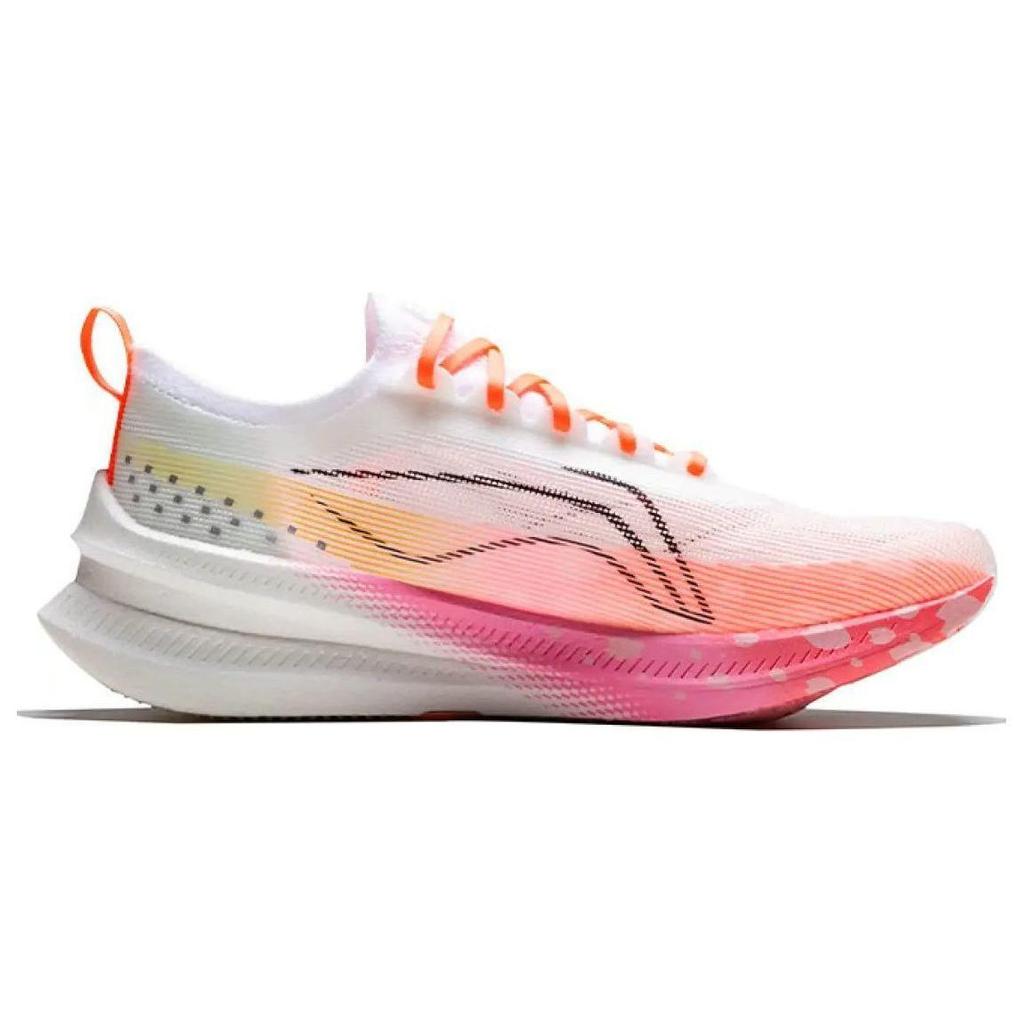 Li Ning Feidian 3 Elite Rutschfest Abriebfest Niedrig geschnittene Laufschuhe Unisex Weiß Rosa armt035-22