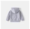 Kids' 2025 Hooded G Letter Zip-Up Jacket - Solid Color Korean Style Sweatshirt