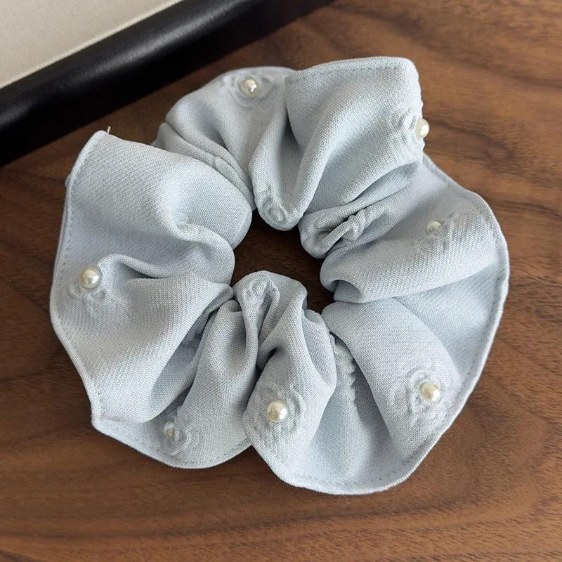 Retro Print Flowers Pearl Hair Tie Headbands Women Temperament Head Rope Hair Hoop Female Hair Accessories Fashion Headdress New