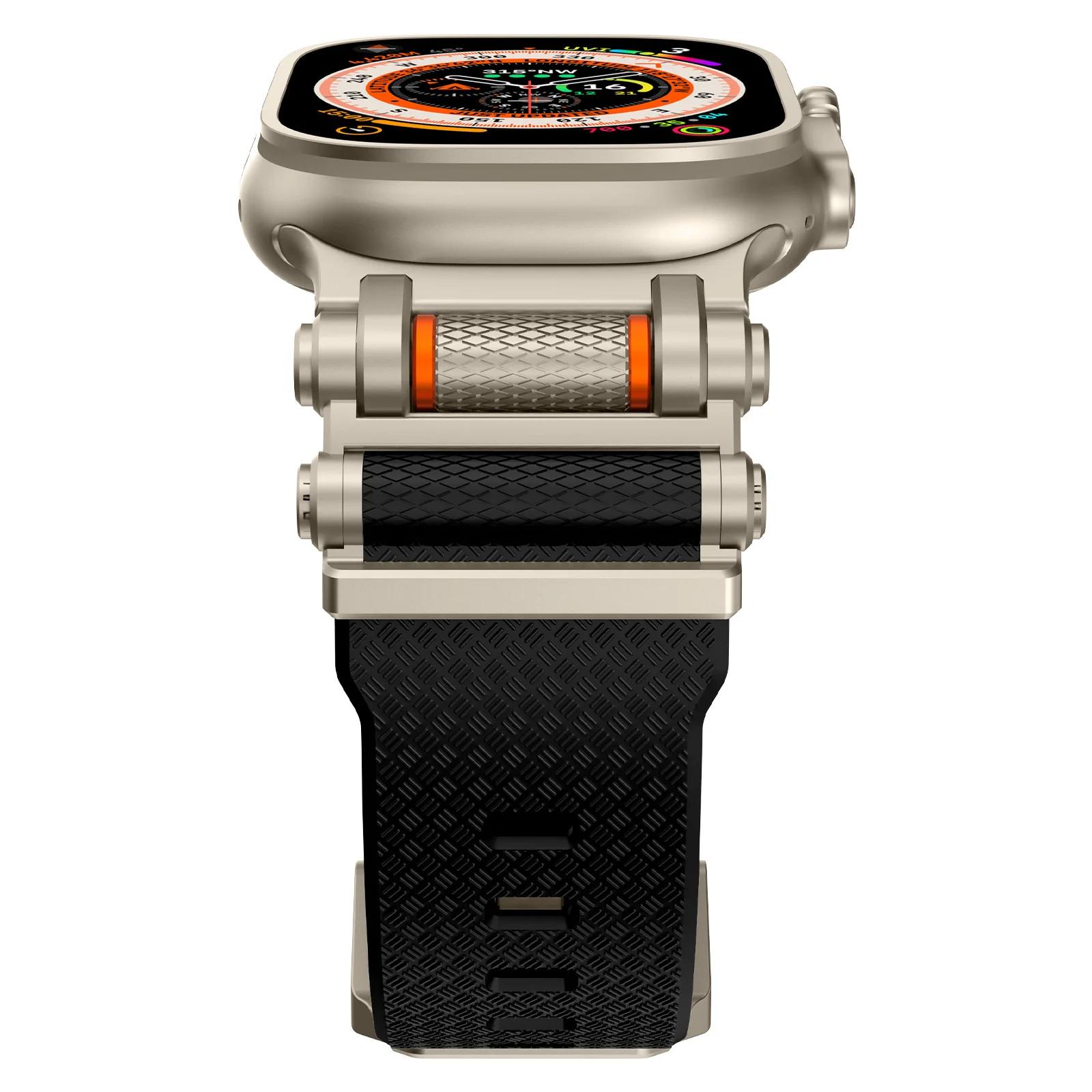 

Резиновый спортивный ремешок для Apple Watch Ultra 2 49 мм серии 10 9 8 7 Se 6 5 ремешок для IWatch Ultra 46 мм 45 мм 44 мм роскошный браслет из ТПУ 42mm 44mm 45mm 46mm