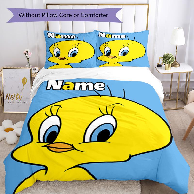 Warner (29) Customize Your Name Bedding Set Breathable Duvet Cover with Pillowcases Home Decoration Birthday Gift