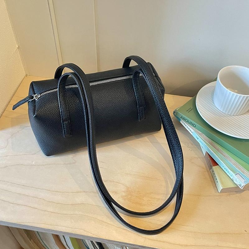 Solid Color Shoulder Bag Large Capacity Underarm Bag