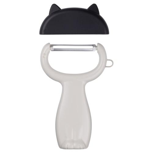 Kai Corporation Nyammy Cat Peeler with Hat-Shaped Cover, Warm Gray, DH2736