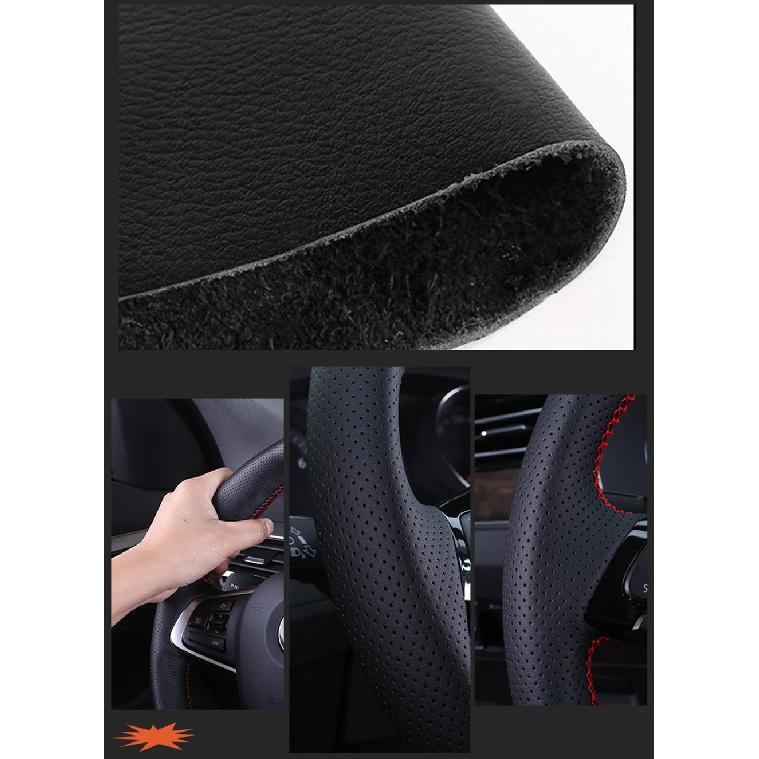 DIY Car Steering Wheel Cover Perforated Lerther For Fiat Punto Bravo Linea Qubo Doblo Grande Punto Car Accessories