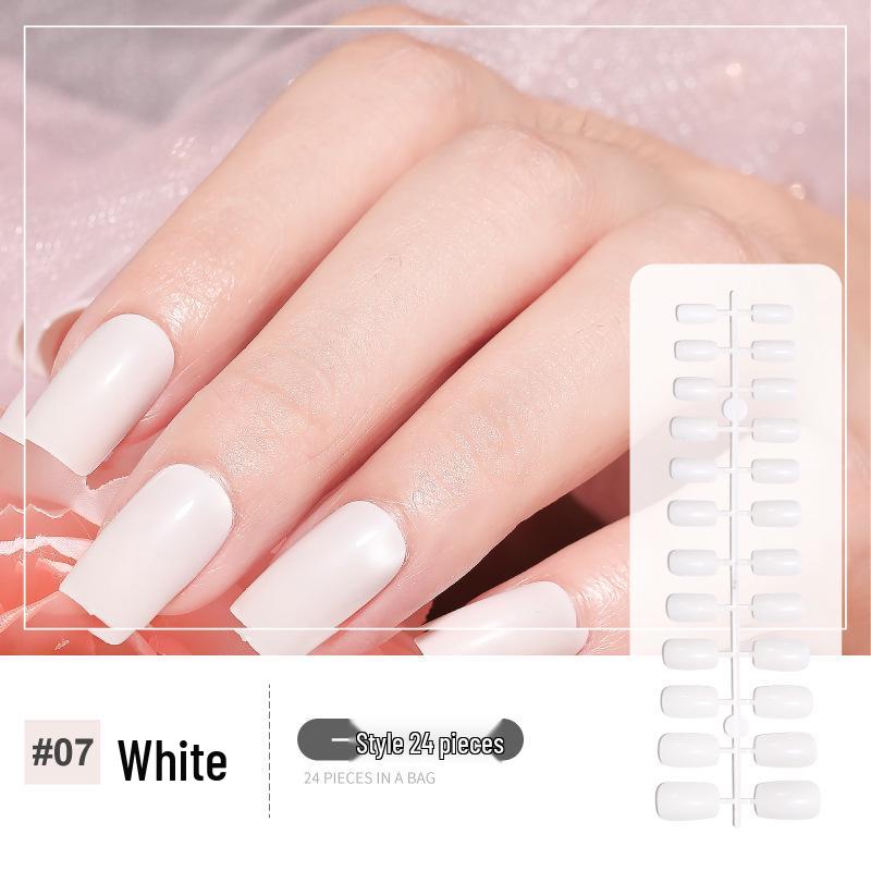 

Однотонные накладные ногти с полным покрытием – 24 шт. квадратные накладные ногти чистый белый