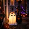 Foldable Halloween Ghost Candy Bowl Triangular Support with Timer Remote Lighted Ghost Candy Bowl Luminous Halloween Decor