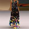 Fashion Women's Casual Summer Loose Printed Round Neck Sleeveless Dress
