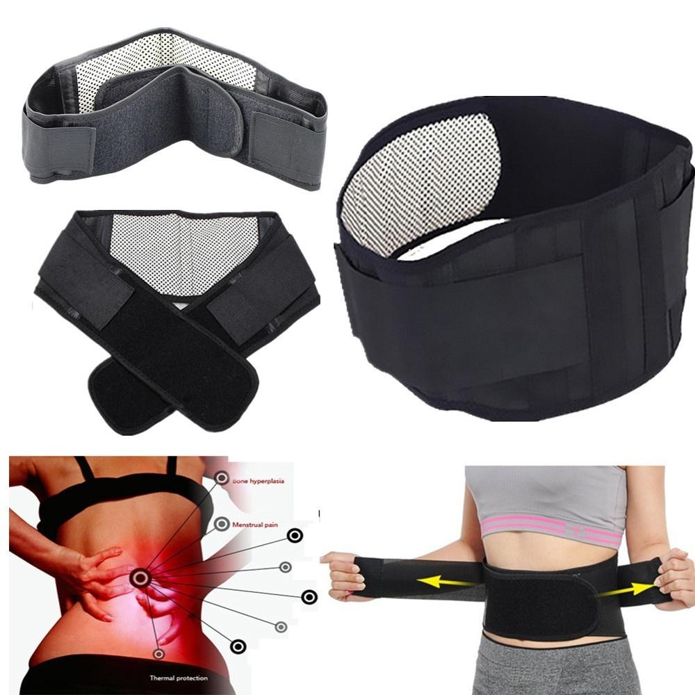 New Spontaneous Heating Waist Brace Magnetic Therapy Support Protection Belt (Color Black)