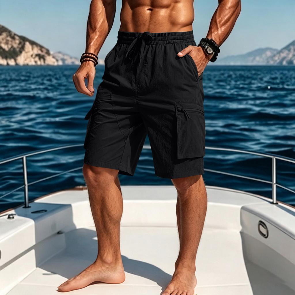 Men's Loose Fit Running Training Shorts Casual Mid Length Outdoor Workout Shorts