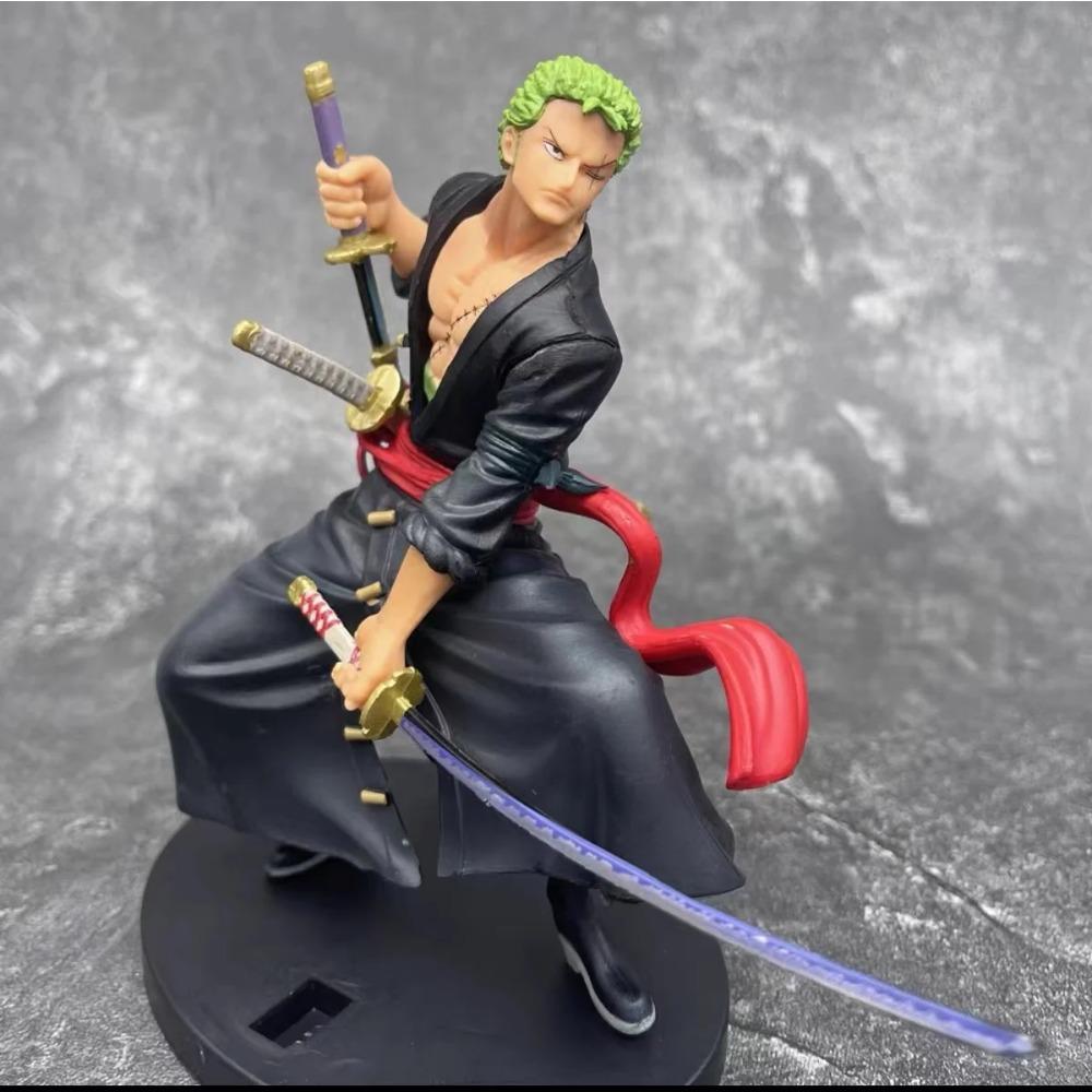 Figura Anime One Piece Action Roronoa Zoro Collezionabile a Tre Spade Modello Giocattoli Bambini Bambole Regali Decorazioni