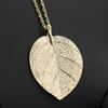 Sweater Chain Elegant Leaf Charm Graceful Clear Texture Decorate Colorfast Vivid Plant Sweater Necklace Present