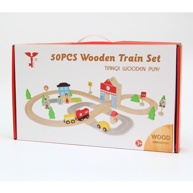 Track Small Train Free Assembly Wooden Track Suit Train Toys Children's Educational Toys