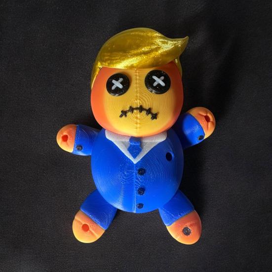 Voodoo Doll Gag Gift 3D Printed Voodoo Doll Figurine with Pins Desk Ornament Stress Relief Toy Prank Gift for Men Women