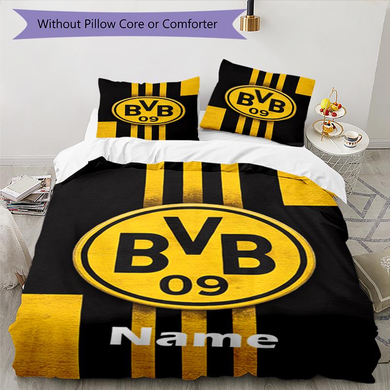 3pcs Custom Name BVB Bedding Set Duvet Cover Closure Includes 1 Duvet Cover & 2 Pillowcases, Soft and Comfortable for All Seasons.