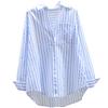 Pure Cotton Printed Striped Shirt Women's Spring Fashion Loose All-match Long-sleeved Cardigan Shirt Women's Inner Wear