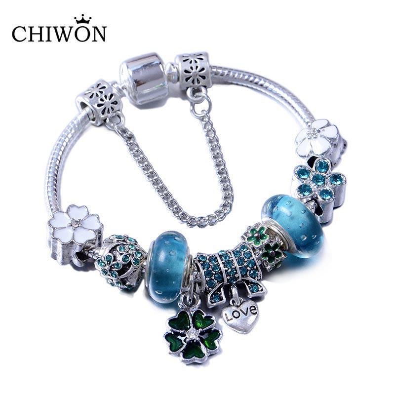 European & American Panjia DIY Retro Bracelet with Bubble Glass Beads