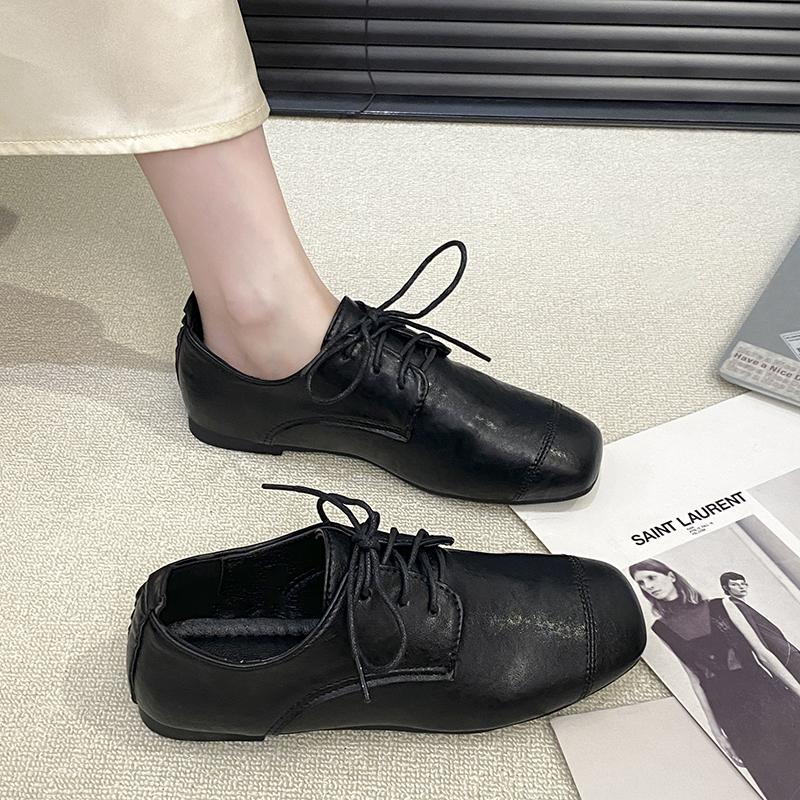 Fashion Women's Retro British Single Shoes 2025 New Lace-up Flat Super Soft Comfort Loafer