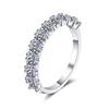 Platinum-Plated Moissanite Princess-Cut Ring In 925 Sterling Silver