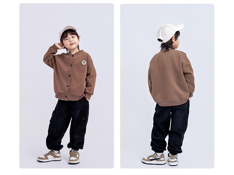 Chłopięca kurtka bejsbolowa w stylu koreańskim na jesień 2025 - Moda uczelniana, kardigan z długim rękawem