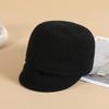 Black Woolen Navy Octagonal Hat Female Autumn and Winter Xiaoxiang Beret Knight Top Hat British Equestrian Hat