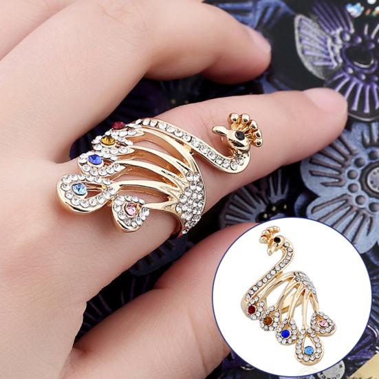 

Элегантное кольцо на палец из страз из сплава павлина для женщин, ювелирные изделия для свадебной вечеринки