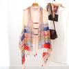 Tassels Sunscreen Scarf Shawl Knot Button National Style Cloak Fashion Cardigan Cape  Outdoor