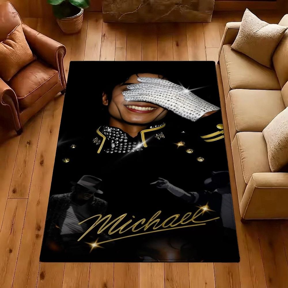 Michael Jackson Portrait Signature Printed Rug Absorbent Nonslip Carpet For Hallway Balcony Study Home Party Decor Halloween Gift