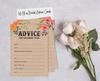 Inkdotpot Bridal Shower Games Advice For The Bride Set Of 50A  Rustic Kraft FloralA  Mad Libs Game
