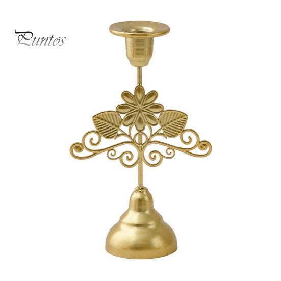 Classic Retro Candle Decor Vintage Metal Holder, Romantic Candlestick Dinner Table Centerpiece, Rustic Pillar Holder Aged Texture for Wedding