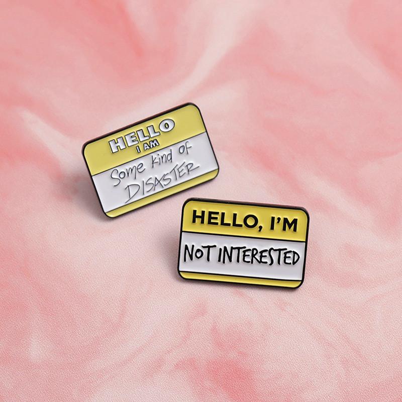 Style Cute Cartoon English Letter Badge Brooch Unique Alloy Pin For Trendsetters