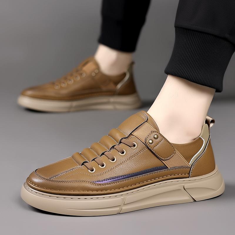 Quality Leather Fashion Casual Shoes Men Hand Sewn Thread Flats Lace Up Oxford Comfort Soft Sole Outdoor Sneakers Jogging Shoes