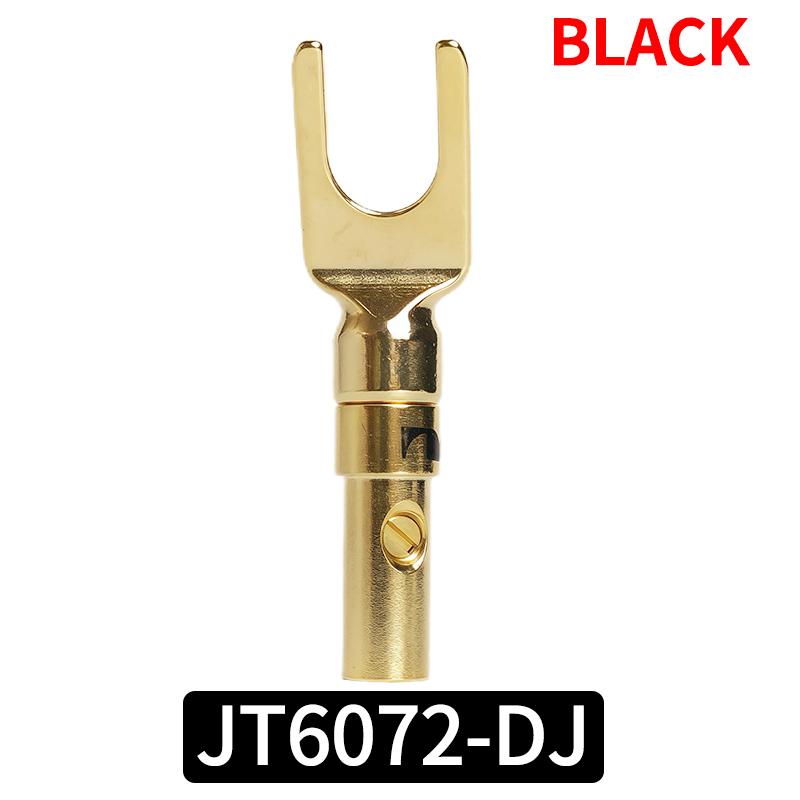 

4/10/20pcs Solderless Copper Alloy Spade Connectors (Y/U Type) - Dual to Banana Plug for Speaker Amplifier Binding Post 4 PCS чёрный