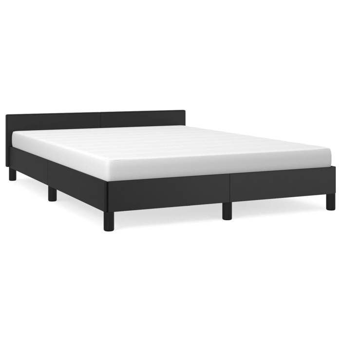 VidaXL Bed Frames with Headboard Slat Base Upholstered Bed Slat Frame Double Bed Adult Bedroom Interior Black 347501