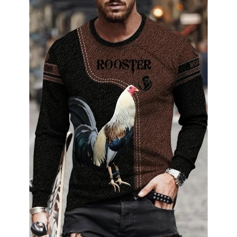 Men's T-Shirt Y2k Long Sleeve Mens Tops Oversize Crew Neck Unisex Tee Shirt Autumn Personality Men's Clothing