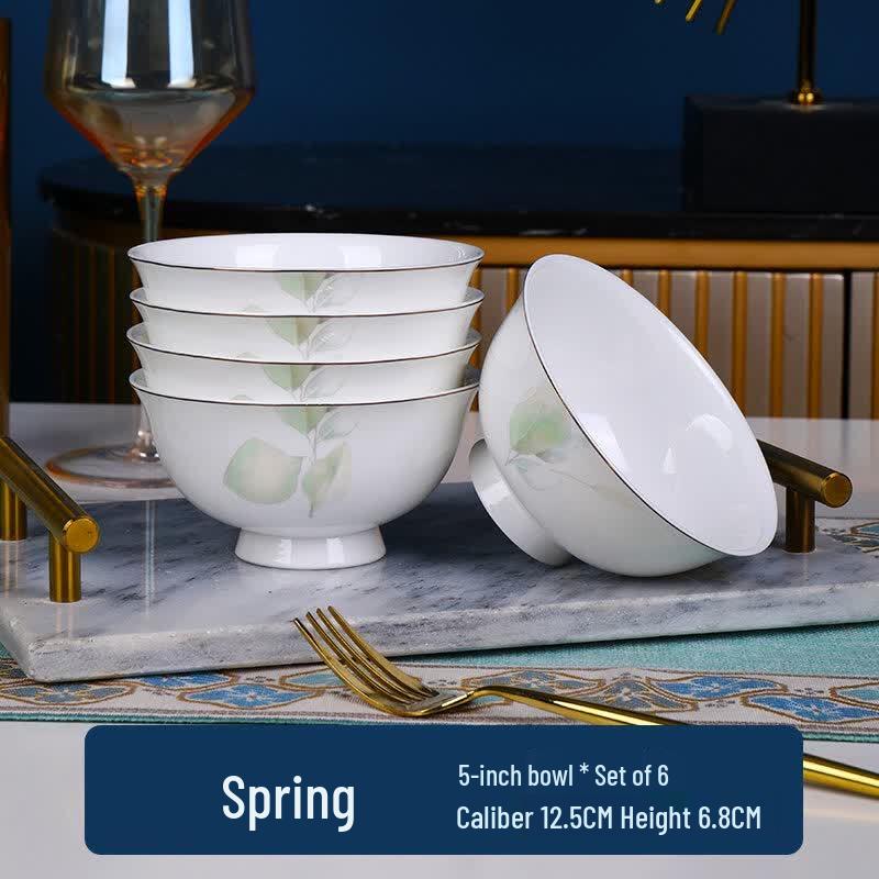 Jingdezhen Ceramic High-Foot Rice Bowl