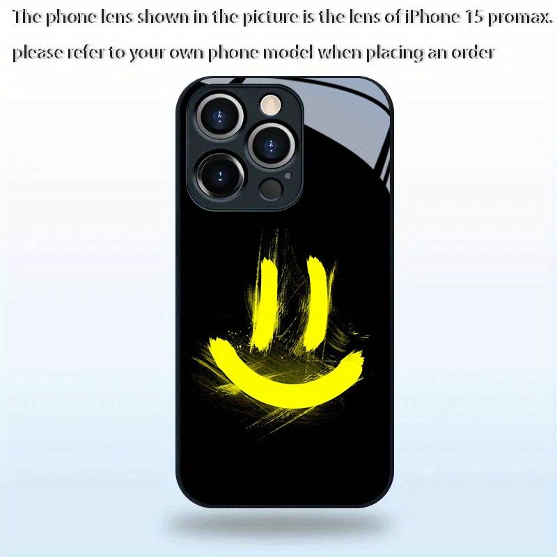 Graffiti Style Yellow Smiley Cover for iphone 17 case mobile phones Glass Phone Case for iPhone 17 16 15 14 13 12 11pm Pro Plus