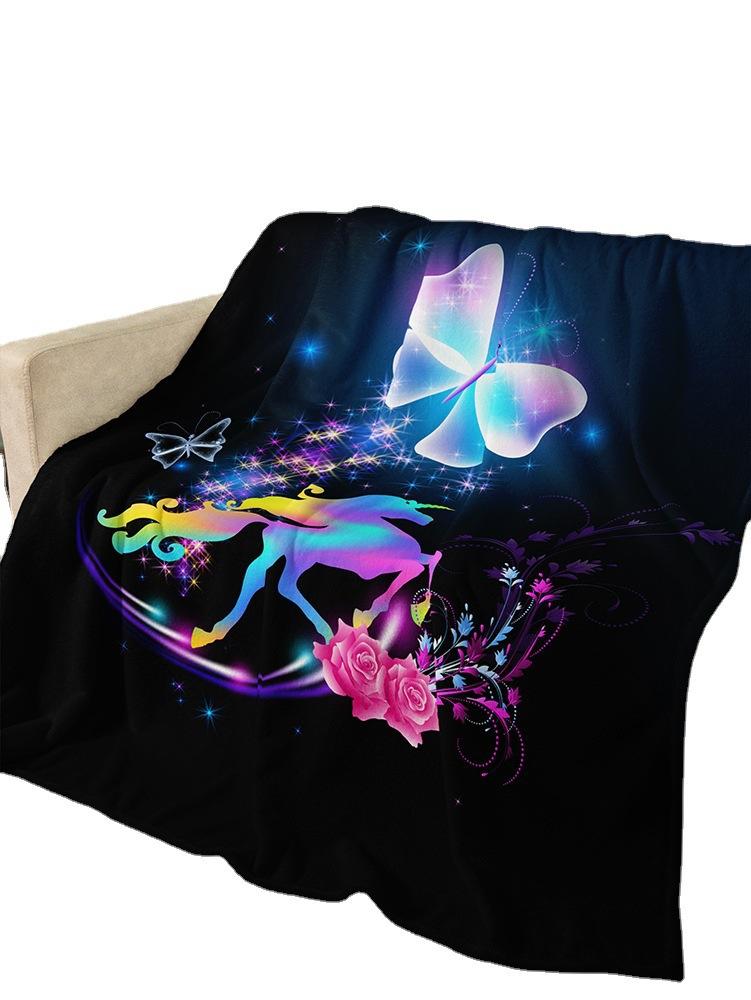 Flannel Blanket Animal Unicorn Rainbow Blanket Crystal Fleece Blanket Spring And Autumn