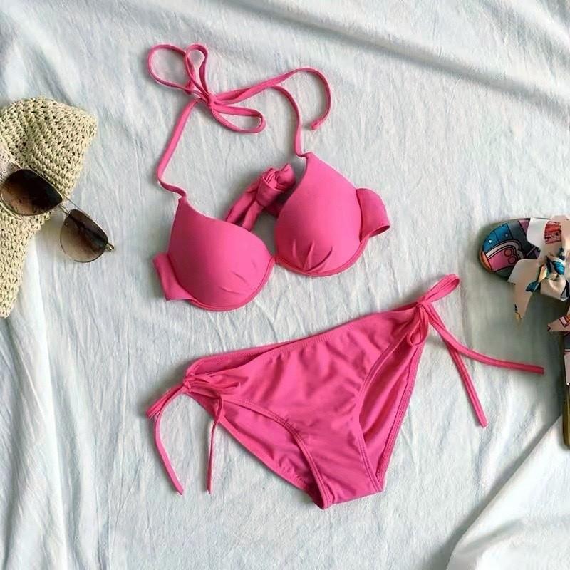 Beach Vacation Hot Spring Seaside Bikini Swimsuit Women Big Breasts Gather Small Breasts Sexy Three-point Swimsuit Women
