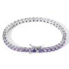 Stainless Steel Tennis Bracelet With Full Zirconia Crystals Minimalist Geometric Design Unisex Fashion Jewelry