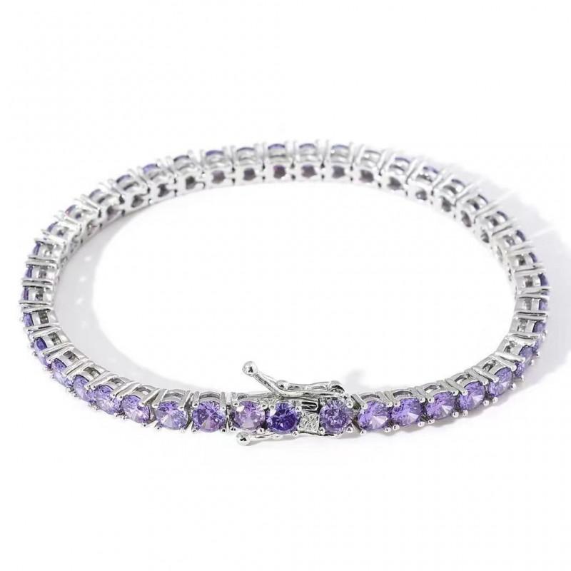 Stainless Steel Tennis Bracelet With Full Zirconia Crystals Minimalist Geometric Design Unisex Fashion Jewelry