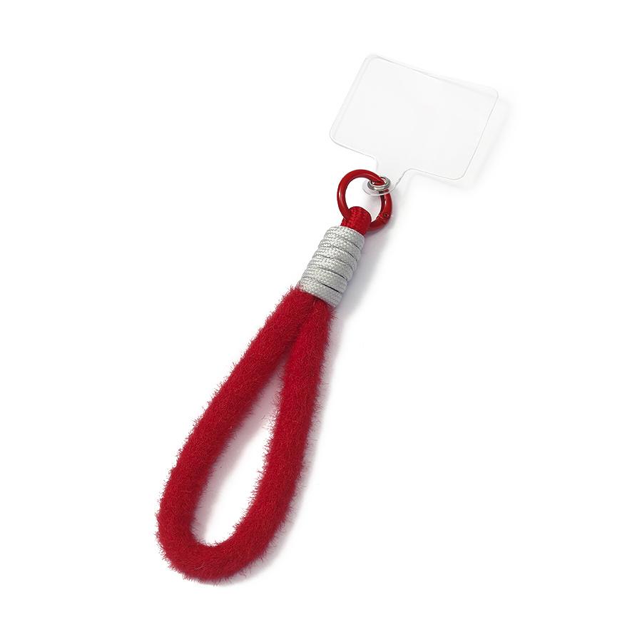 New Fashion Plush Phone Wrist Lanyard With Clear Patch 5 Color Options Durable Shockproof Wristlet Leisure Versatile Accessories