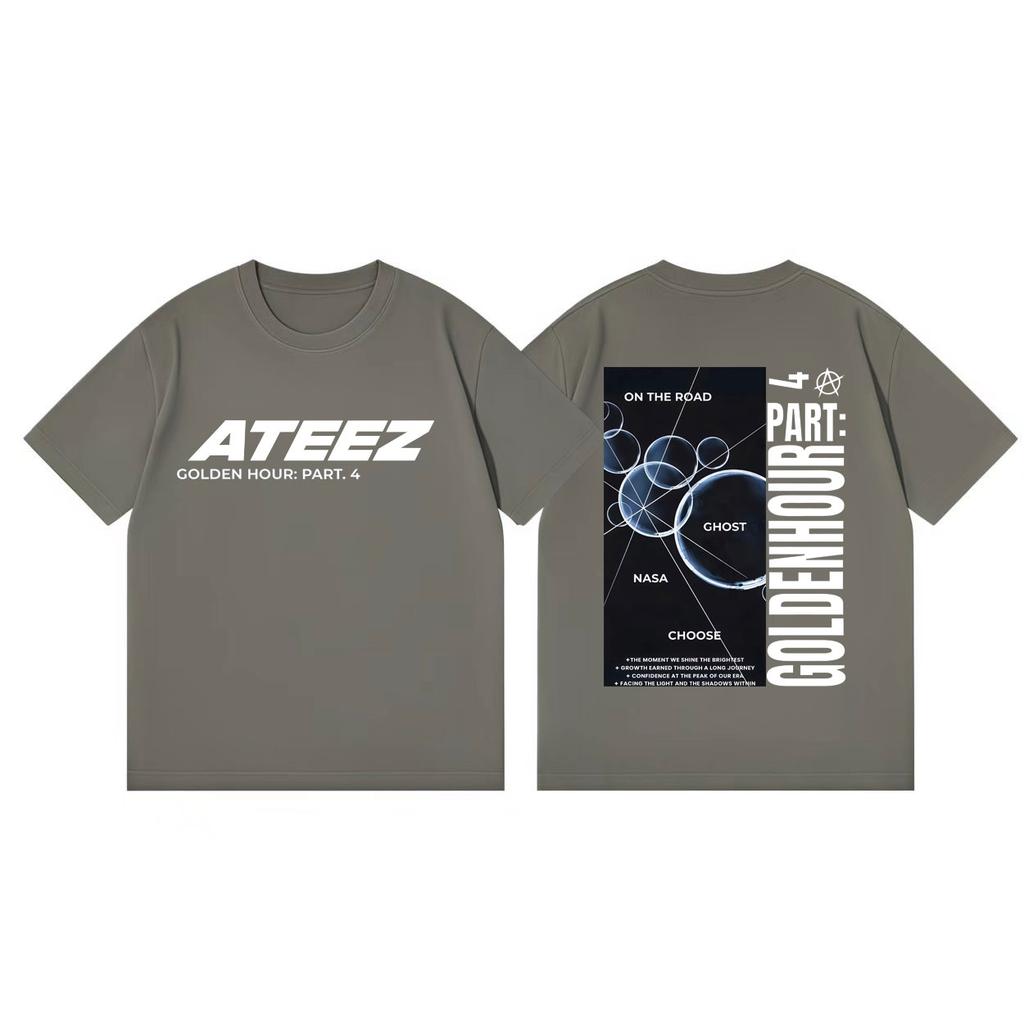 Ateez Golden Hour Part 4 Album Merch Tshirt Men Women Harajuku Kpop Short Sleeve Tshirts Summer Fashion Casual Cotton T Shirts