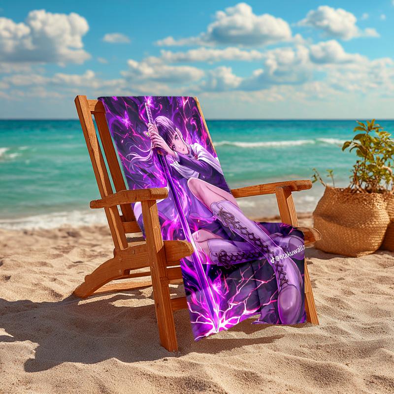 1pc Tsuyuri Kanawo Beach Towel, Comfortable and Thick, and Swimming/Bath/Picnic/Camping Towel, Suitable for Seaside Beaches