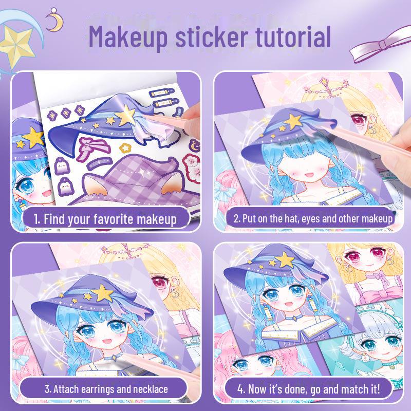 Princess Dress-Up Stickers for Girls - Cute Cartoon Sticker Book