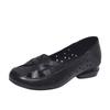 Flat Shoes Women's Spring and Summer New Round Head Hollow Woven Small Single Shoes First Layer Cowhide Comfortable Punching